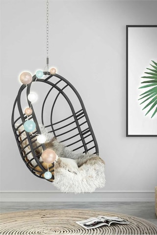 Lichtgevende slinger met 10 ledlampjes - Wit, blauw en bruin  