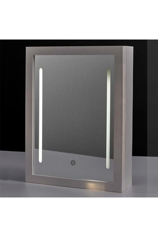 Wandopberger met Spiegel met Ledverlichting - 30,4 x 8,6 x 40 cm