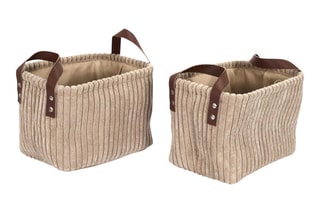 3 Opbergmanden Taupe - 20 x 36 x 26 / 23 x 20 x 16 cm