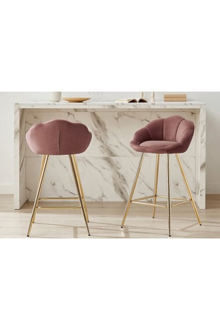 2 tabourets Corail Rose