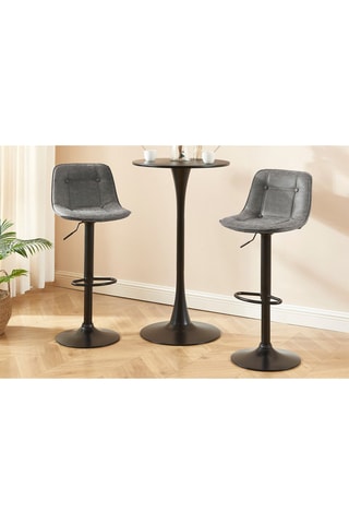 2 tabourets Tom - Gris et noir