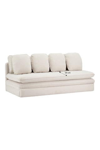 Banquette droite convertible Noma - Grège - 3 places - En tissu bouclette