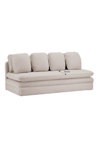 Banquette droite convertible Noma - Taupe - 3 places - En tissu bouclette