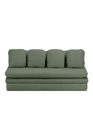 Banquette droite convertible Noma - kaki - 3 places - En tissu bouclette