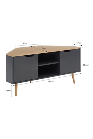 Meuble TV d'angle 2 portes Lyna - Anthracite