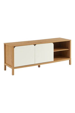 Meuble TV 2 portes en bois d’hévéa Kilda - 140 x 54 x 39 cm