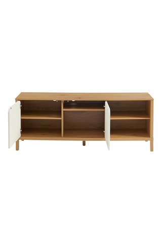 Meuble TV 2 portes en bois d’hévéa Kilda - 140 x 54 x 39 cm