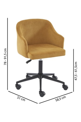 Fauteuil de bureau à roulettes Barnabe - 58,5 x 78/91,5 x 51 cm