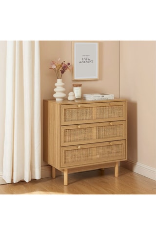 Commode 3 tiroirs Helena - Naturel