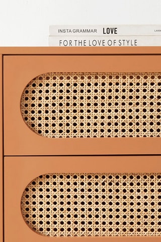 Commode 3 tiroirs Sixtine - Naturel et terracotta