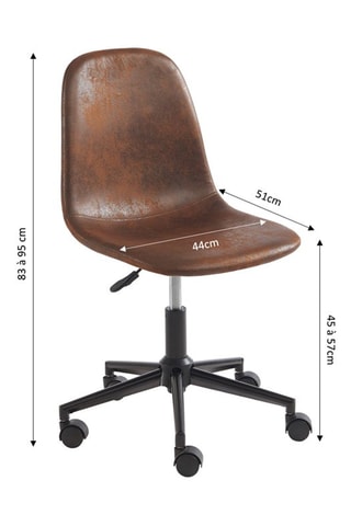 Chaise de bureau Lena - Marron et noir