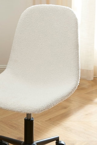 Chaise de bureau à roulettes Lena - Ecru et noir