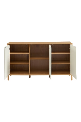 Buffet 3 portes en bois d’hévéa Kilda - 140 x 80 x 39 cm