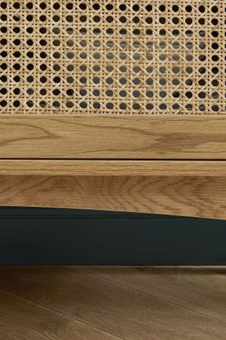 Buffet 2 portes Ines - Imitation chêne - 90 x 75 x 40 cm