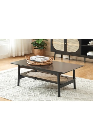 Table basse Anatole 
Noir et imitation bois