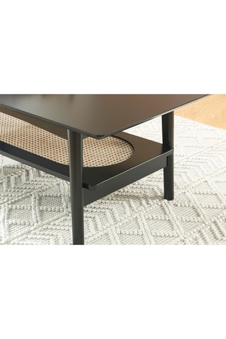 Table basse Anatole 
Noir et imitation bois