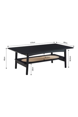 Table basse Anatole 
Noir et imitation bois