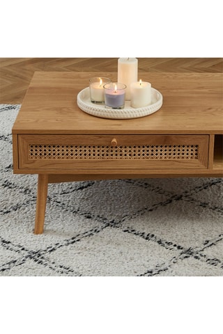 Table basse Inès - 
Imitation chêne et naturel