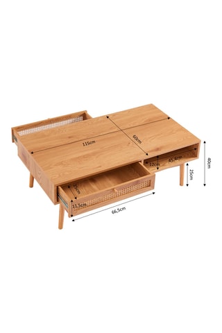 Table basse Inès - 
Imitation chêne et naturel