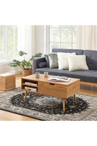 Table basse avec plateau relevable Florence - Imitation chêne foncé