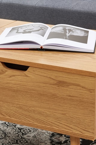 Table basse avec plateau relevable Florence - Imitation chêne foncé