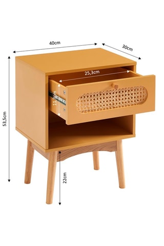 Table de chevet Sixtine - Jaune safran