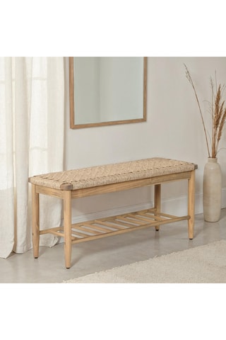 Banc en bois d’acacia et bois massif Hiva - 101 x 45,5 x 36 cm