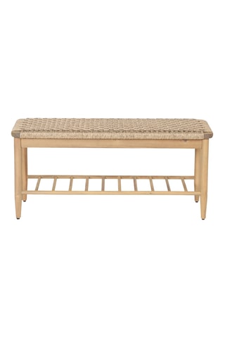 Banc en bois d’acacia et bois massif Hiva - 101 x 45,5 x 36 cm