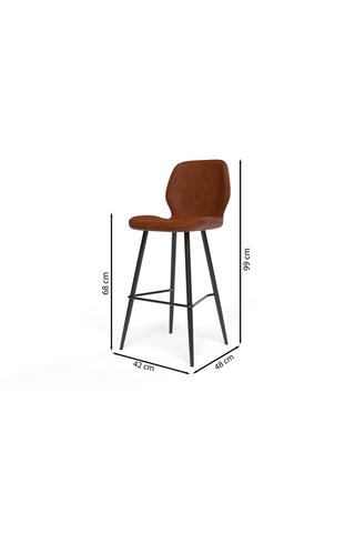 2 tabourets de bar Ethan - 42 x 99 x 48 cm