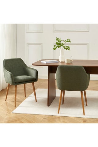 2 fauteuils Kalli - Vert - En polyester 