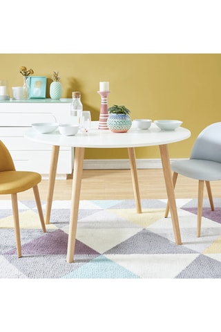 Table à manger en bois d’hévéa massif Oratello - 120 x 76 x 120 cm