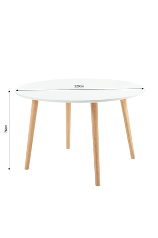 Table à manger en bois d’hévéa massif Oratello - 120 x 76 x 120 cm