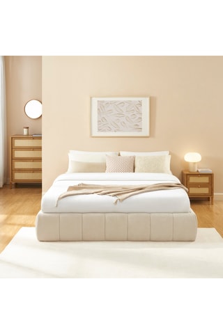 Lit-coffre en bois avec sommier Lavinia - Couchage 160 x 200 cm