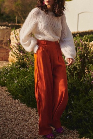 Broek Hoge Taille Rositana - Oranje 