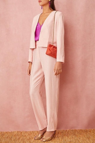 Broek Hoge Taille Saverino - Poederroze 