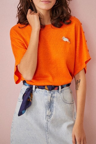 Top en lin Dixone - Orange