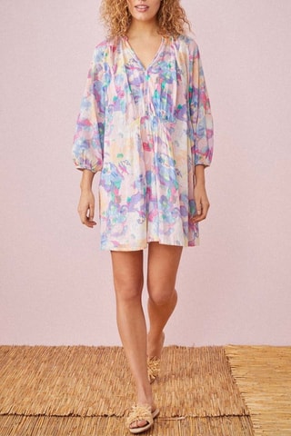 Robe droite Ustali - Violet et vert