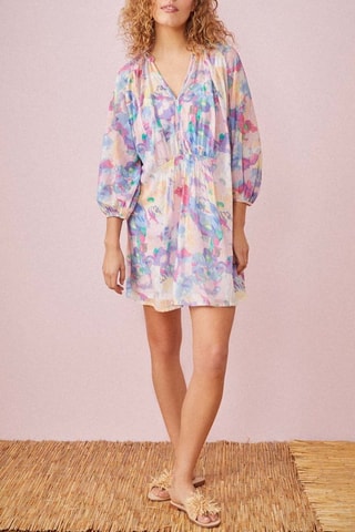 Robe droite Ustali - Violet et vert