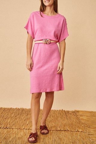 Robe droite en lin Dixy - Rose