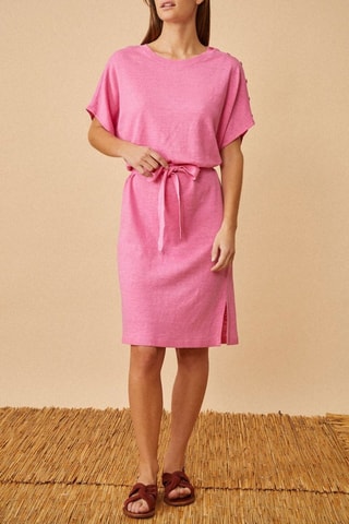 Robe droite en lin Dixy - Rose