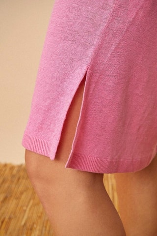 Robe droite en lin Dixy - Rose