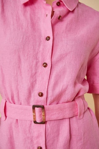 Robe chemise en lin Tandem - Rose