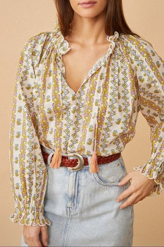 Blouse Stefana - Ecru et jaune