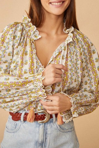 Blouse Stefana - Ecru et jaune