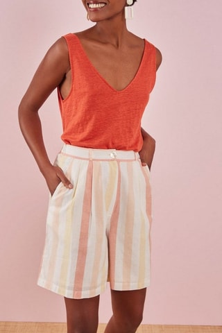 Short Hoge Taille Robi - Ecru en Roze 