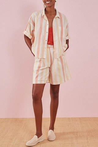 Short Hoge Taille Robi - Ecru en Roze 
