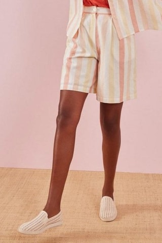 Short Hoge Taille Robi - Ecru en Roze 
