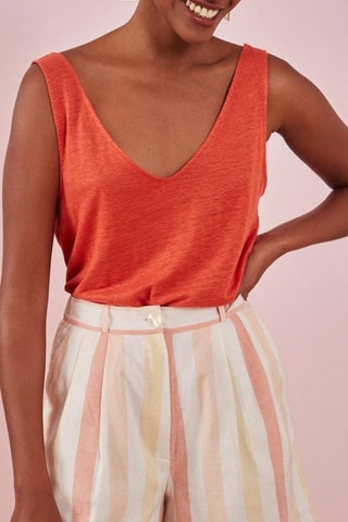 Short Hoge Taille Robi - Ecru en Roze 