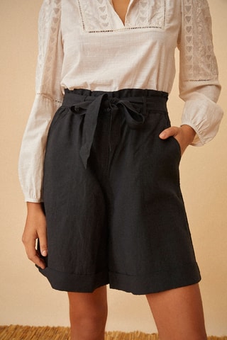 Linnen Short - Zwart