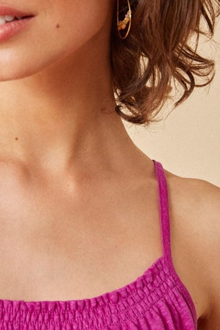 Robe longue en lin Hanita - Fuchsia